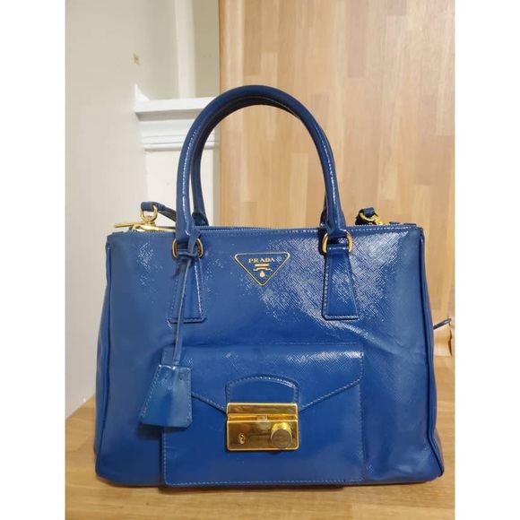 Prada Handbags - Authentic Prada Saffiano Patent Leather Front Pocket Double Zip Lux Tote